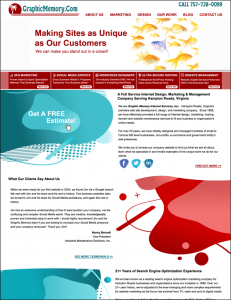 graphic memory web design company 2020 homepage